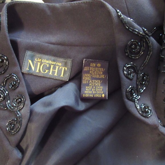 Liz Claiborne Night tunic length beaded top blazer, 36 bust, Polyester, Lined - Picture 13 of 14